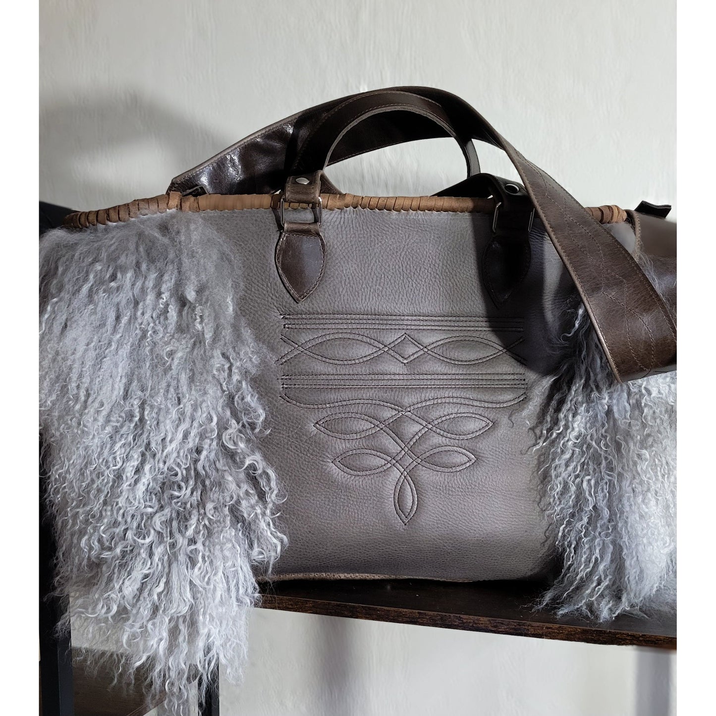 Wooly Tote with Bootstitch detail