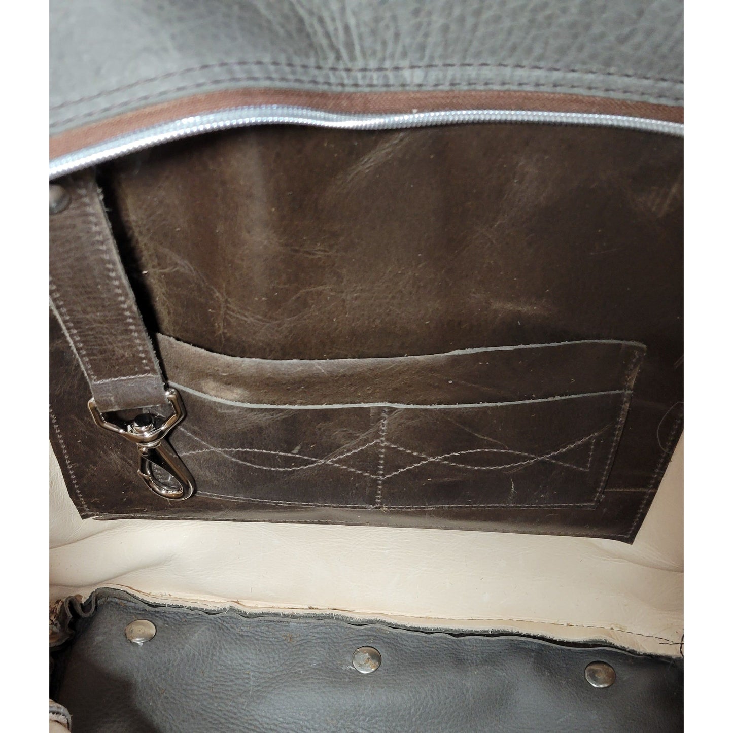 Wooly Tote with Bootstitch detail - j.huber leather designs