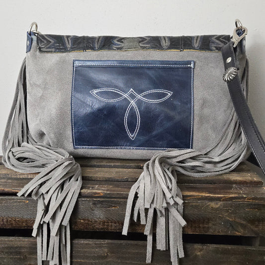 Boot Top Bag- Navy and Grey