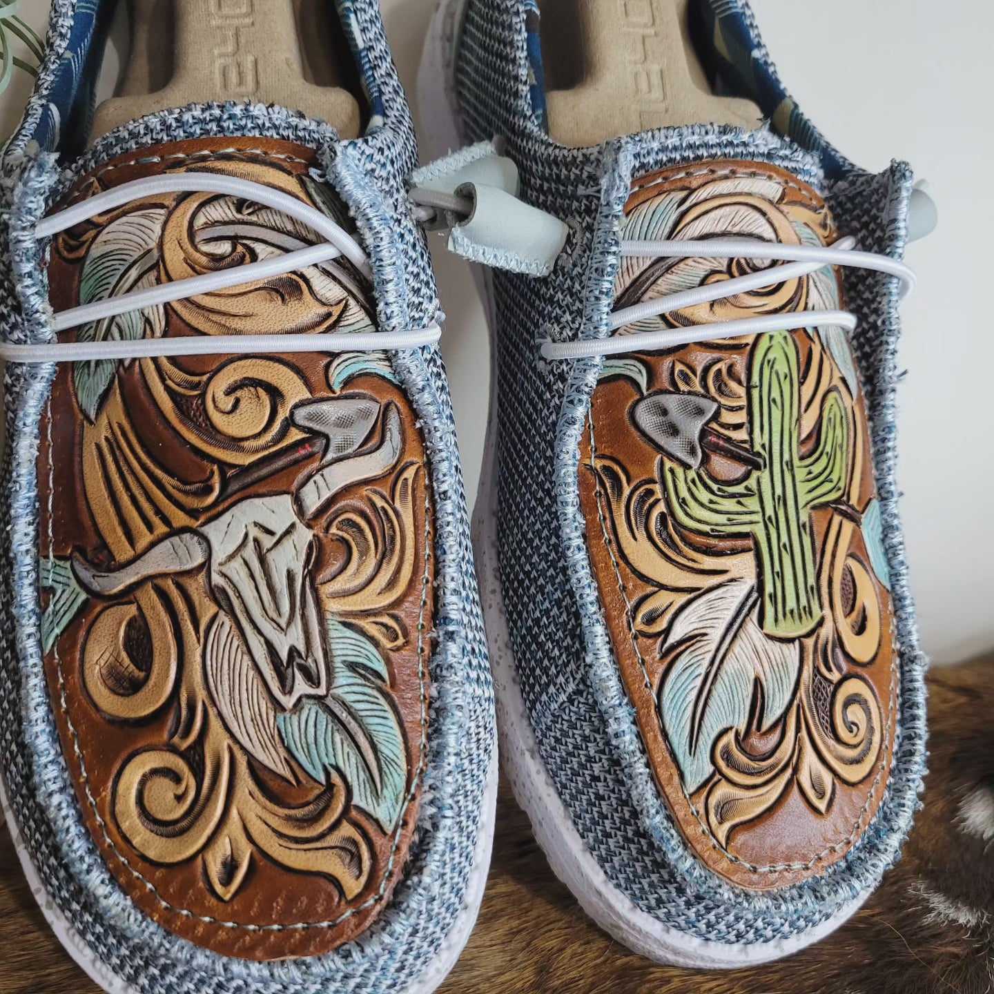 Cactus and skull Hey Dudes - j.huber leather designs