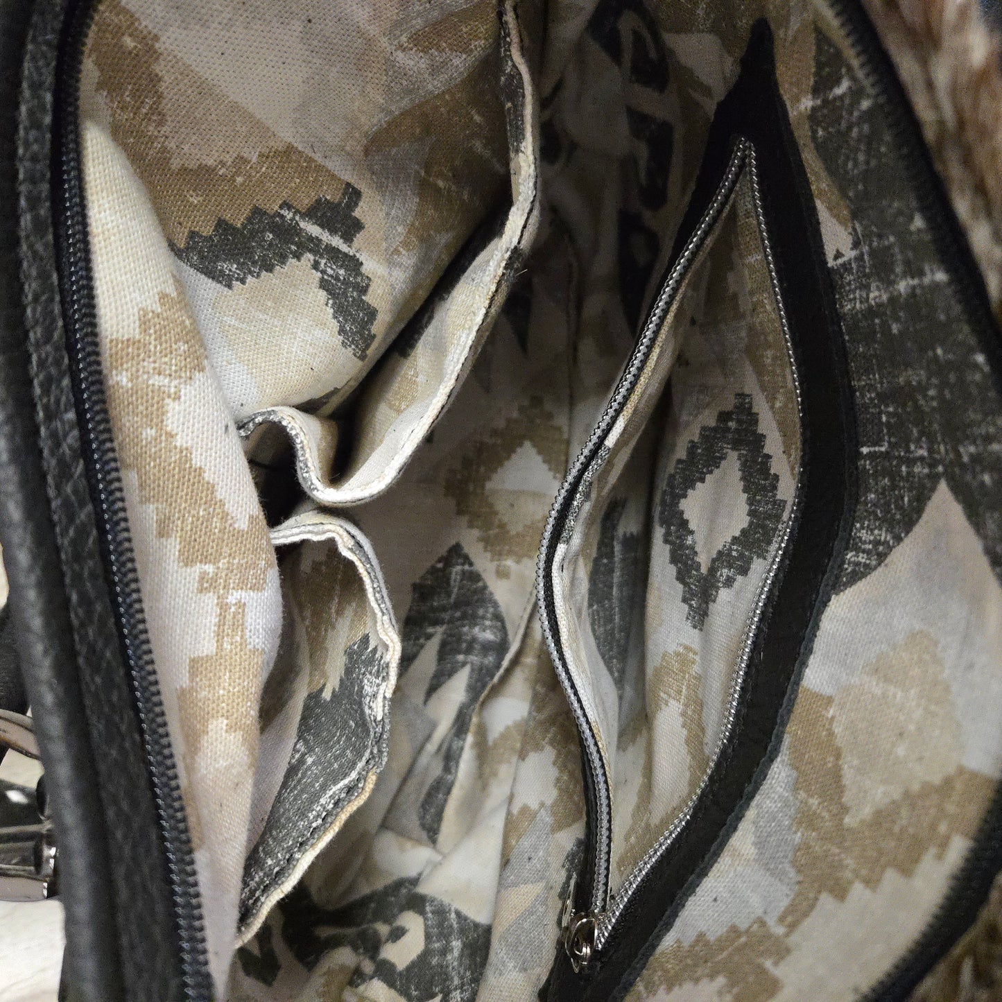 Classic Hair-on-Hide Leather Tote with Black Accents