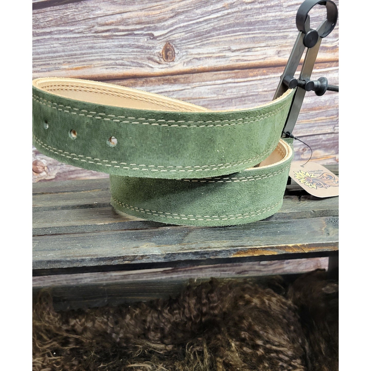 Suede stitched Belts