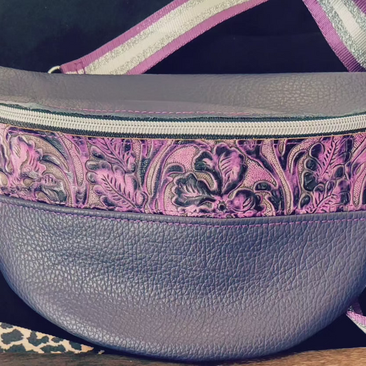 Slingin' Sidekick - Purple and Floral - j.huber leather designs