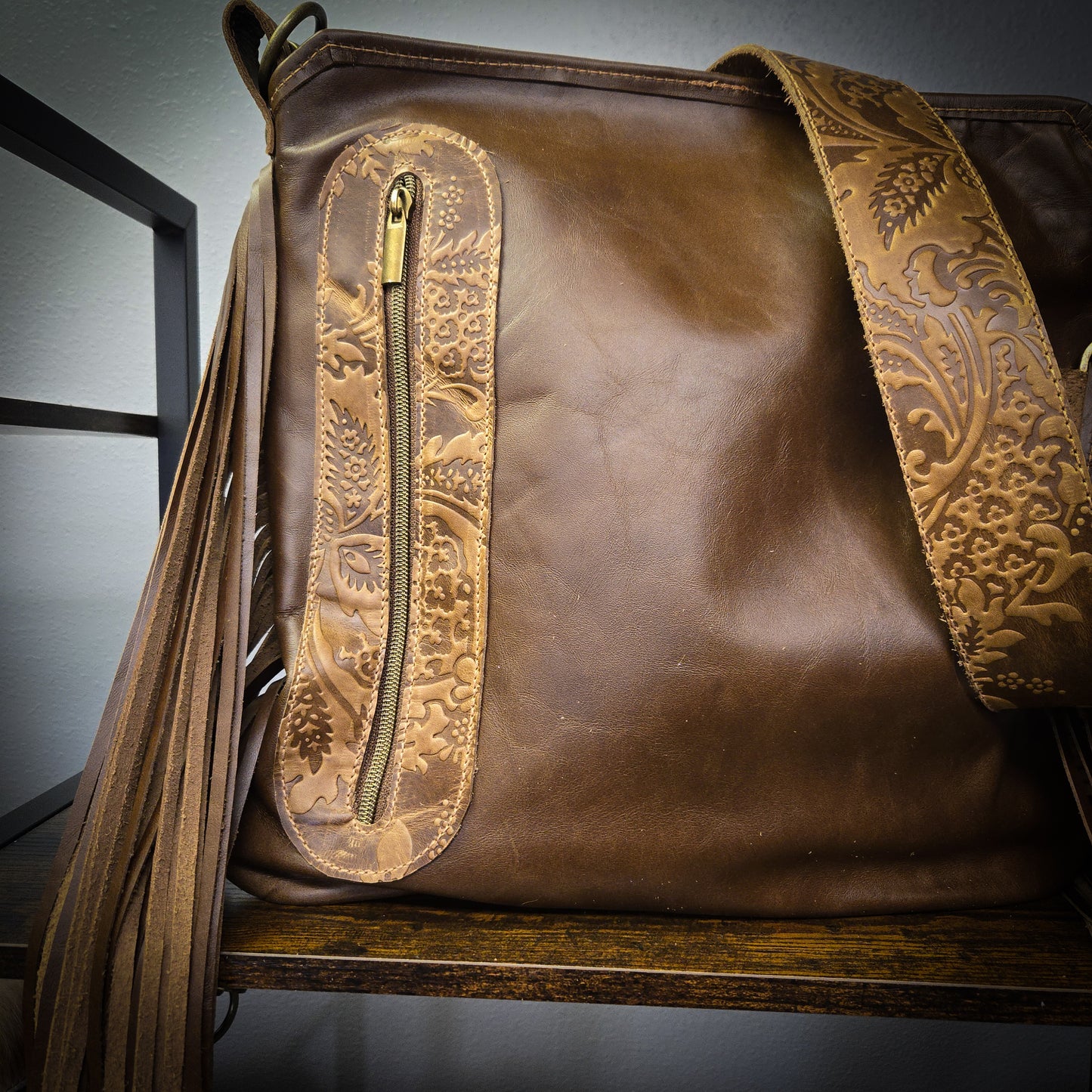 Rustic Elegance Hair-on-Hide Fringe Purse
