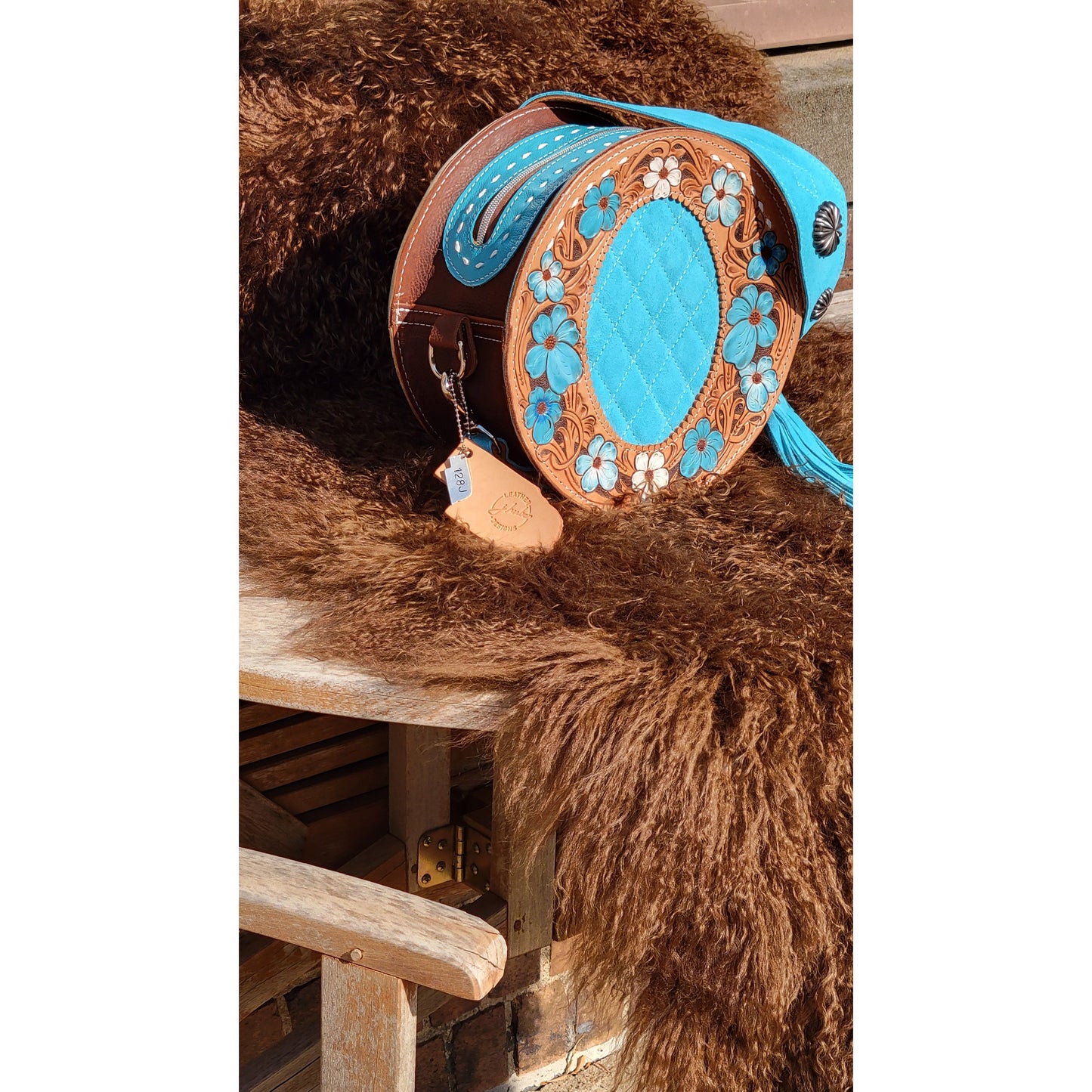 128J - 'Wild Blue'- Made to Order - j.huber leather designs