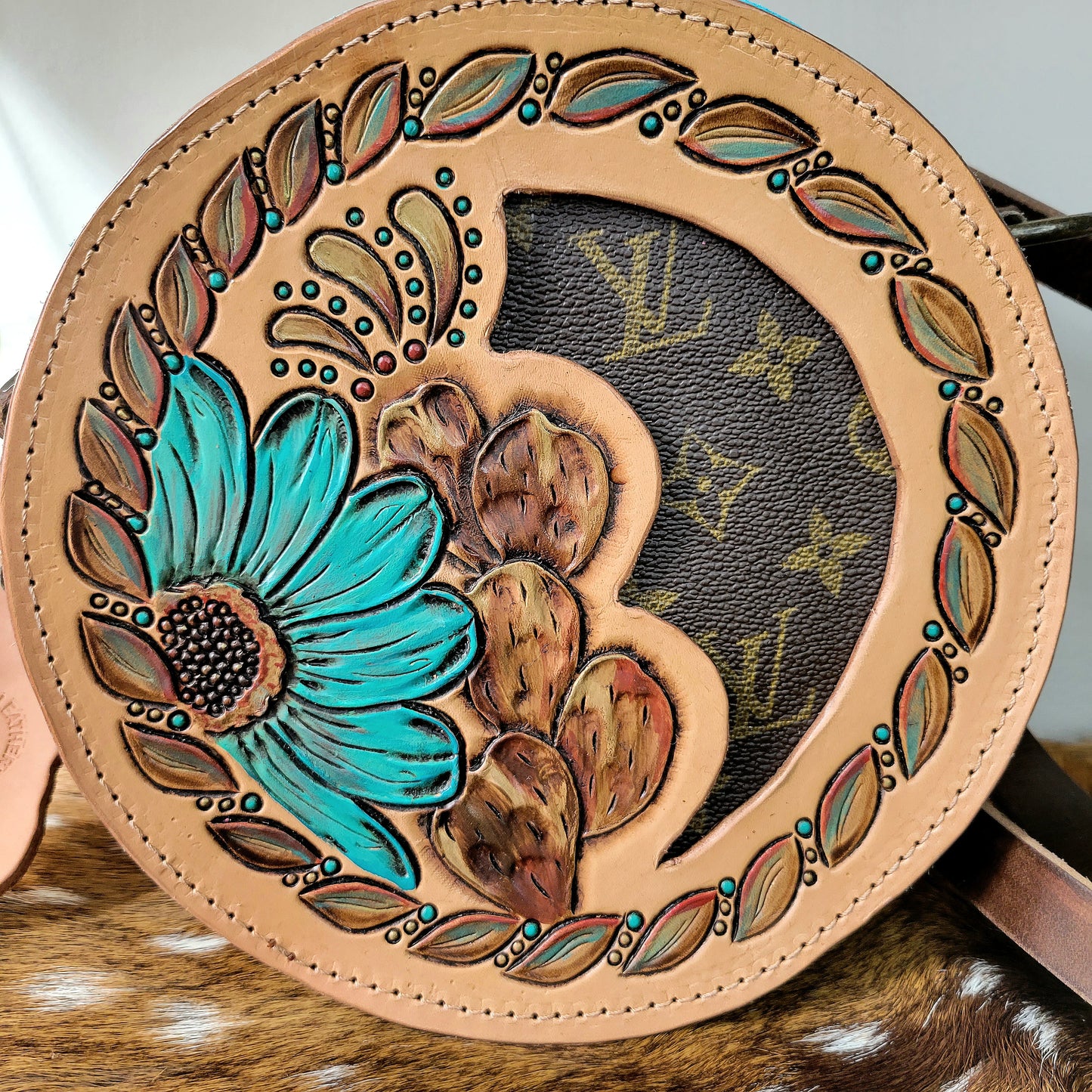 119J Cactus with LV inlay - j.huber leather designs