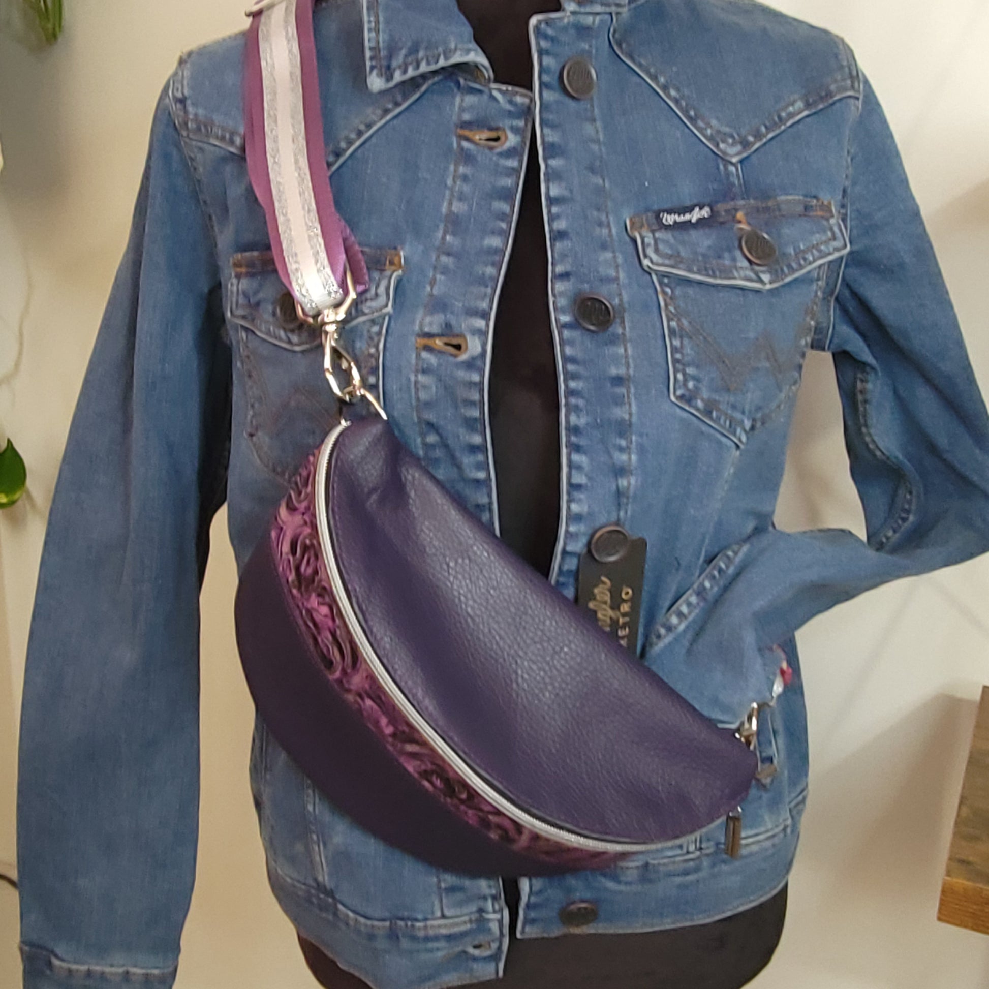 Slingin' Sidekick - Purple and Floral - j.huber leather designs