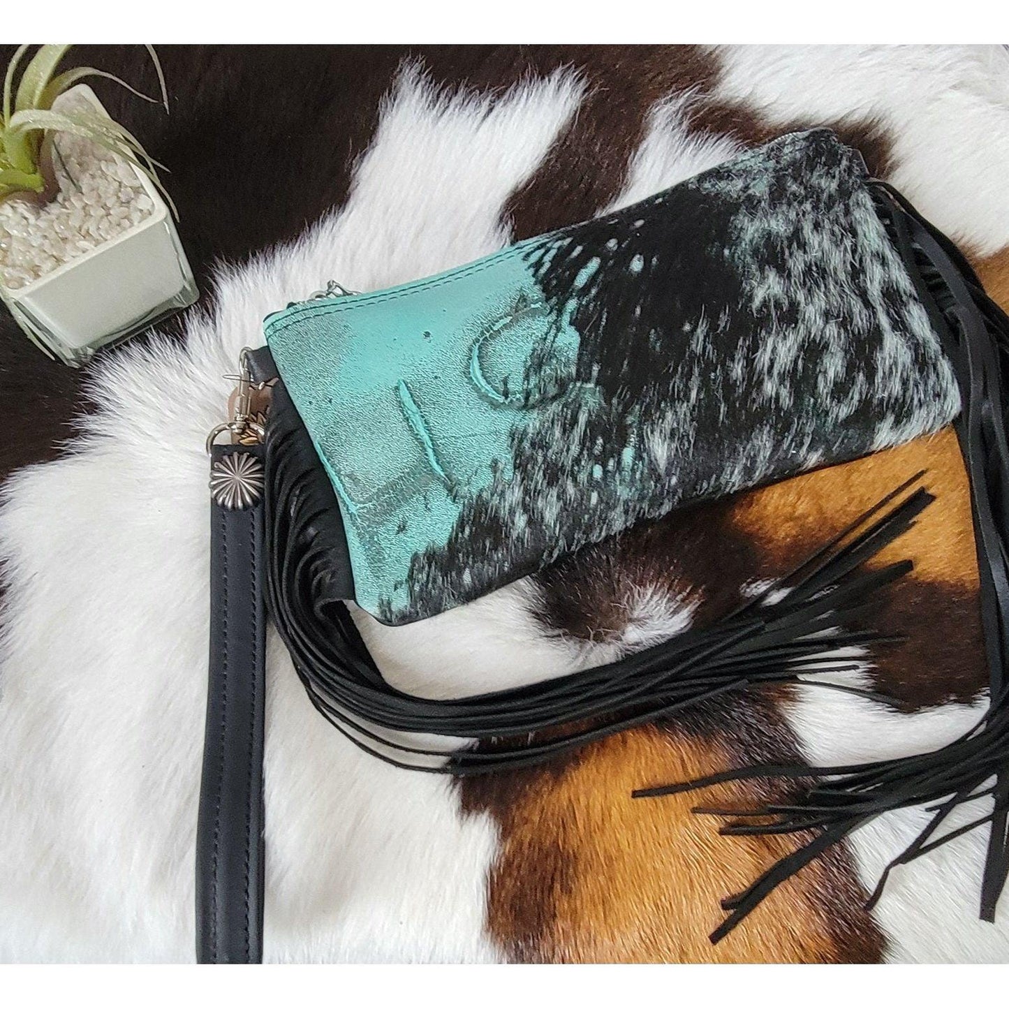 Acid Wash Wristlet - j.huber leather designs