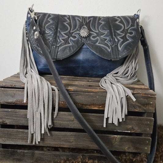 Boot Top Bag- Navy and Grey