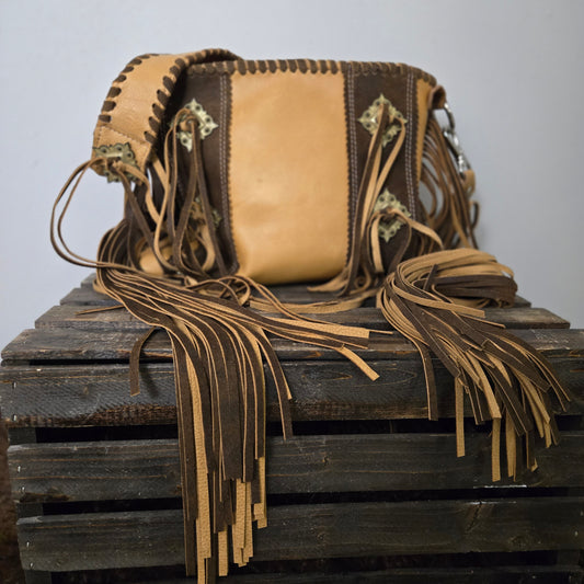 Two Tone Fringe Shoulder Bag