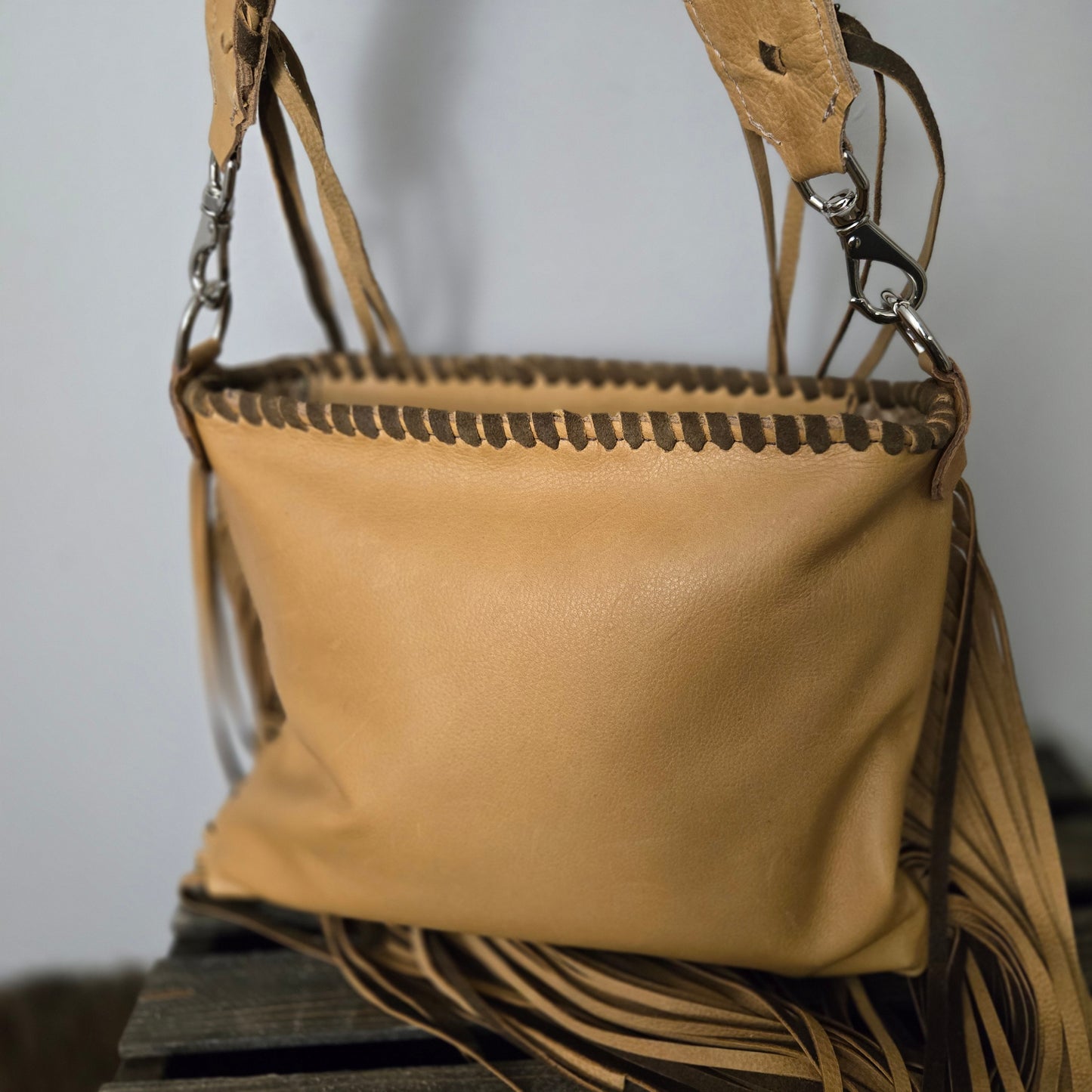 Two Tone Fringe Shoulder Bag
