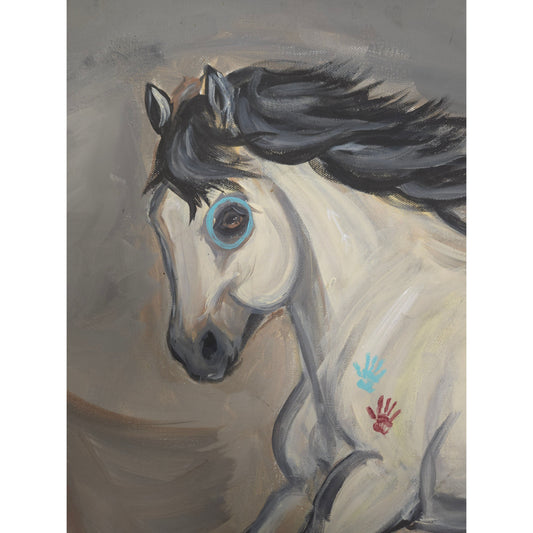 Canyon Pony original acrylic painting on canvas by Art By Delaney close up