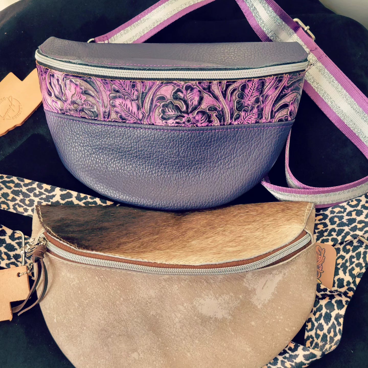 Slingin' Sidekick - Purple and Floral - j.huber leather designs