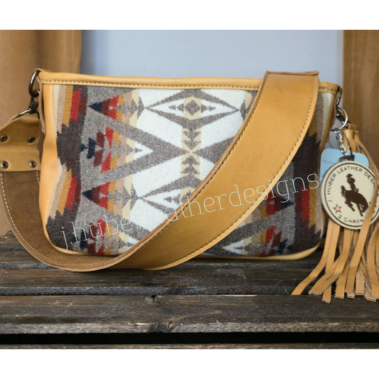 Pacific Crest Pendleton & Harvest Leather Shoulder Bag