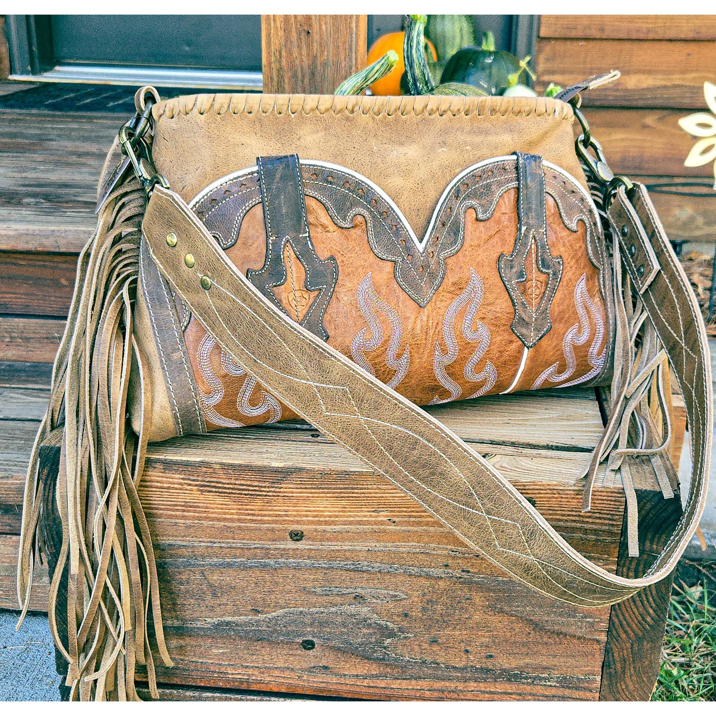Boot Top Western Fringe Leather Shoulder bag