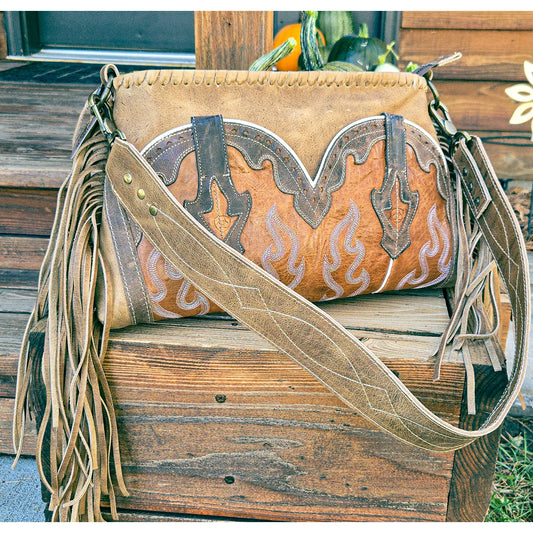 Boot Top Western Fringe Leather Shoulder bag