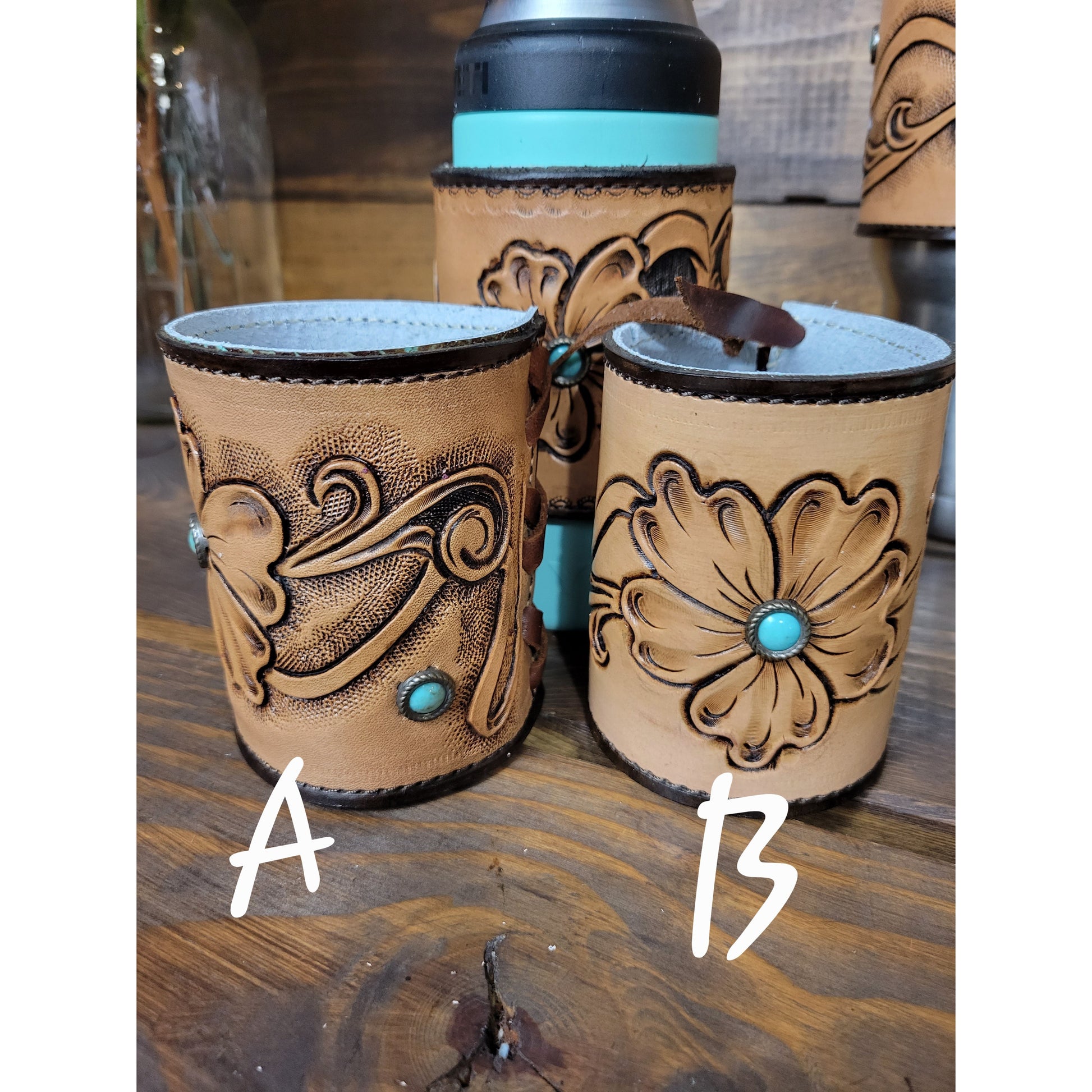 Tooled Leather Yeti wraps - j.huber leather designs