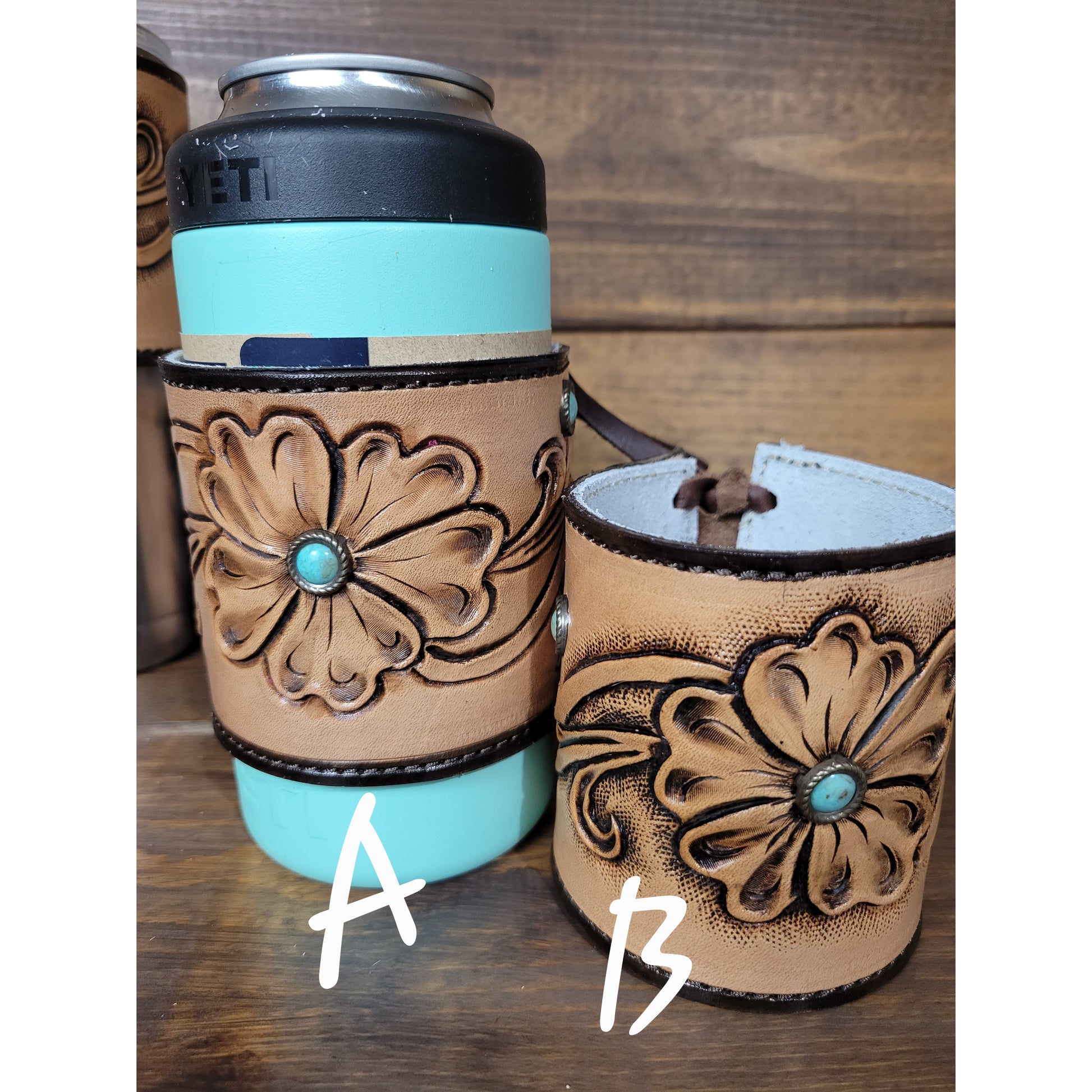 Tooled Leather Yeti wraps - j.huber leather designs