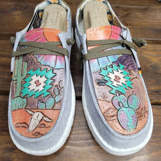 Southwest tooled shoes - j.huber leather designs