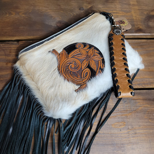 Hair on hide wristlet - j.huber leather designs