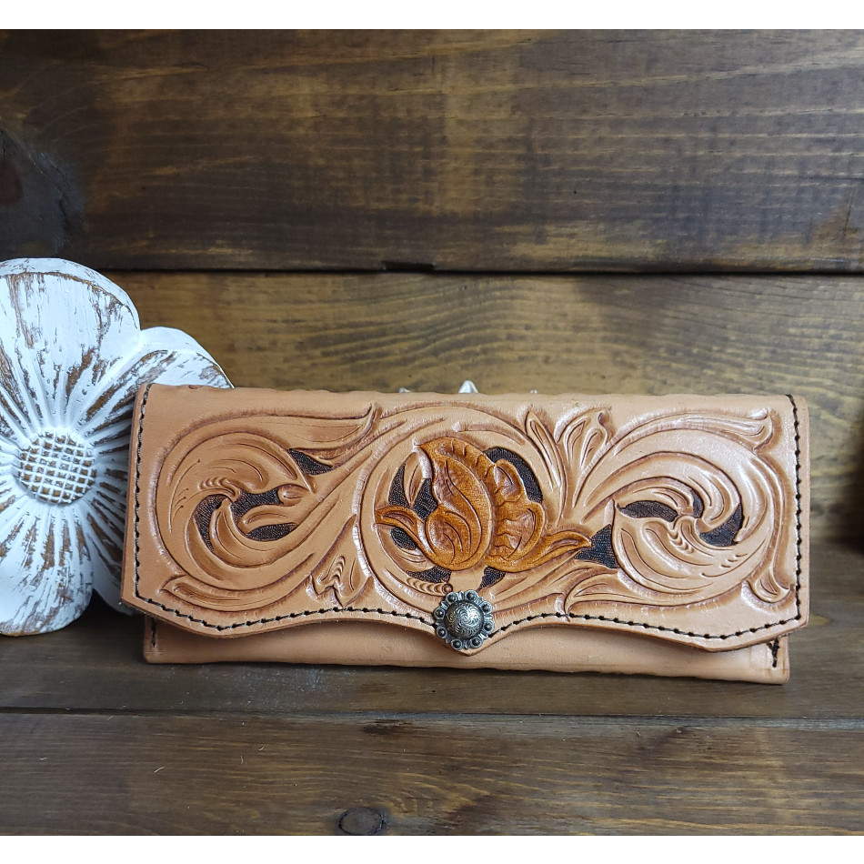 Rust Floral - j.huber leather designs