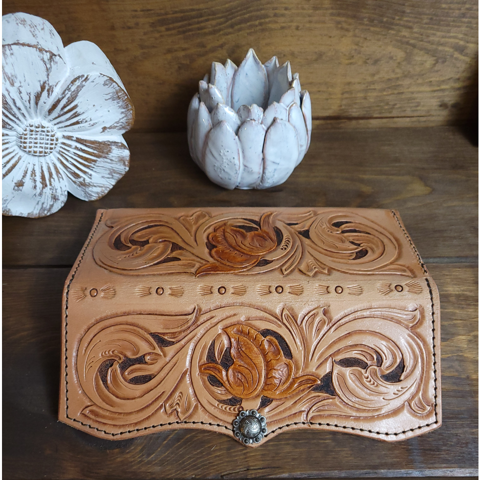 Rust Floral - j.huber leather designs